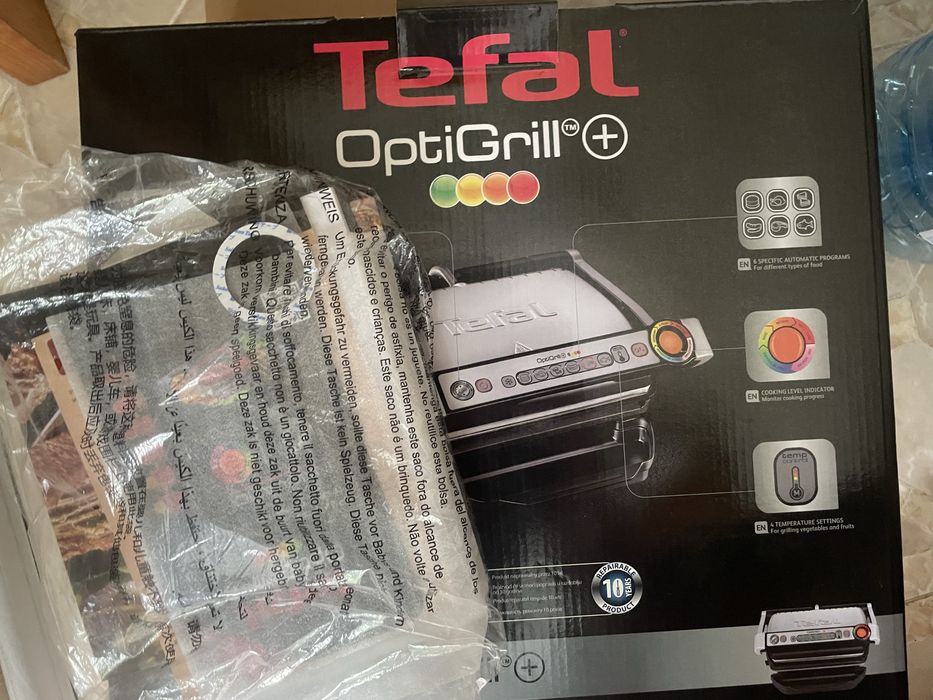 Електрогриль Tefal OptiGrill+ GC712D34 • Повний комплект, ідеальні пластини