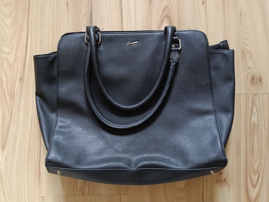 Czarna torebka shopper