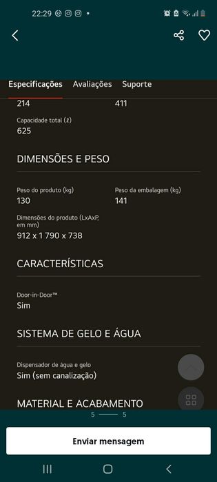 Frigorífico Americano LG como novo