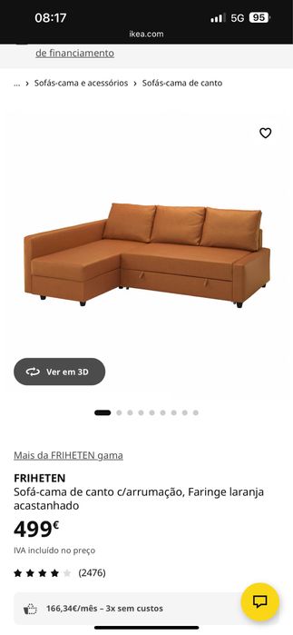 Sofa ikea laranja