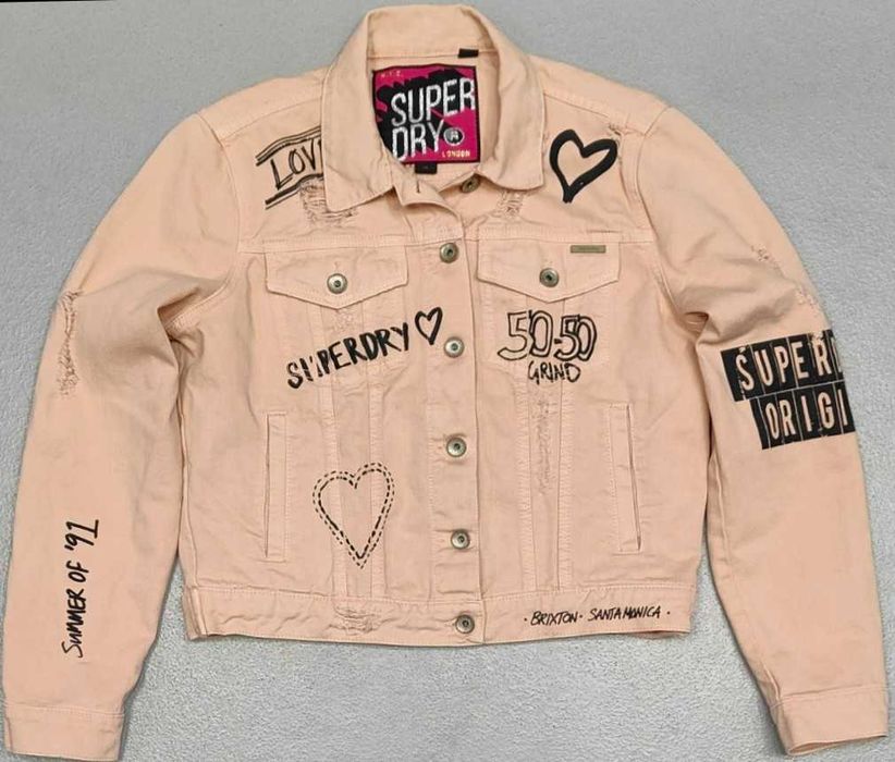 Wr) SUPERDRY oryginalna kurtka/katana jeansowa Roz.12/L