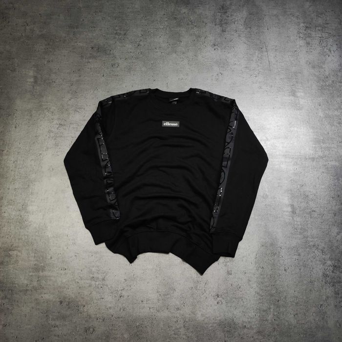 MĘSKA Bluza PREMIUM Bawełna Lampas Czarna Nowa Metki Ellesse Logo