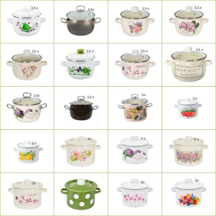 Посуда эмалированная. Кастрюли качество отличное. Кастрюля