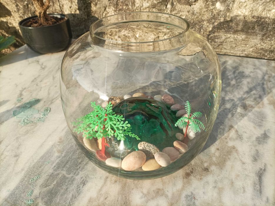 Aquário Com Decoração | Bomba e Led
