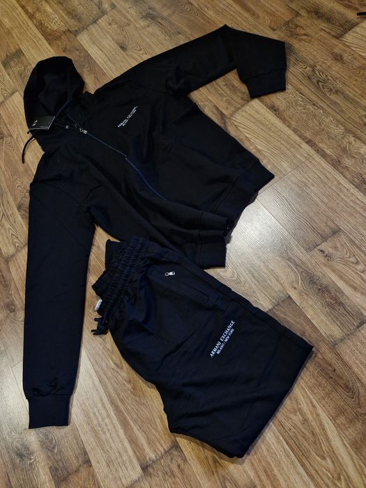 Nowy dres meski 2nitkowa bawełna bluza z kapturem suwak spodnie AX  xl