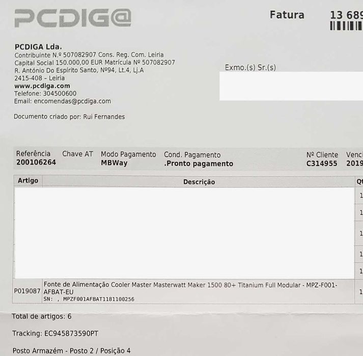 Fonte de alimentação 1500W Titanium (com garantia)