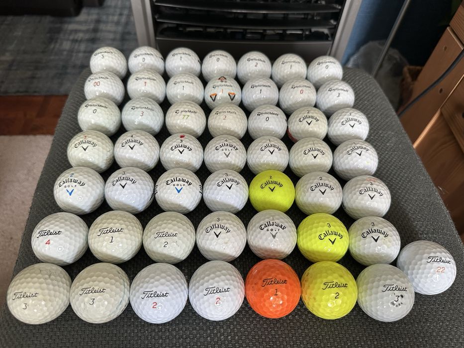 Lote 50 Bolas de Golfe Premium - Callaway, TaylorMade e Titleist
