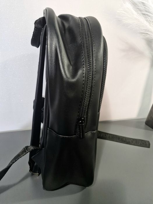 Meski damski plecak Ea7 nowy eco skóra czarny logowany pojemny duzy