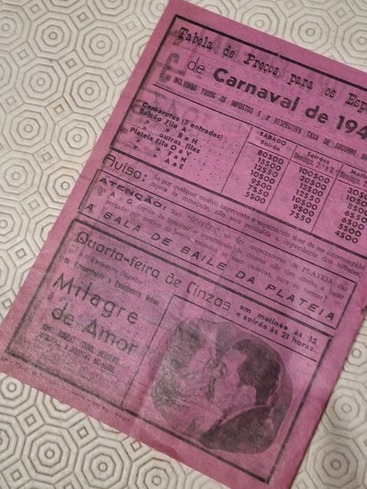 Cinema europa 1947 campo ourique programa carnaval