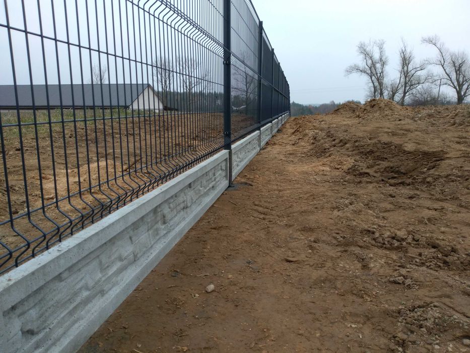 Zestaw ogrodzenia panelowego 153cm, panel ogrodzeniowy, podmurówka,