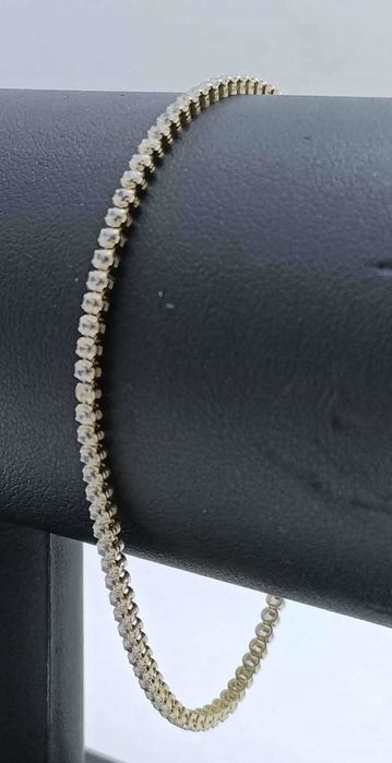 Złota Bransoletka Tenisowa Cyrkonie 3,36G P585 14K 19CM 0,3CM