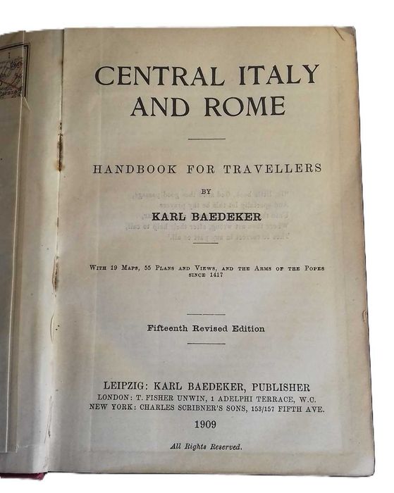 Central Italy and Rome, Handbook for Travellers, de Karl Baedeker, 1909