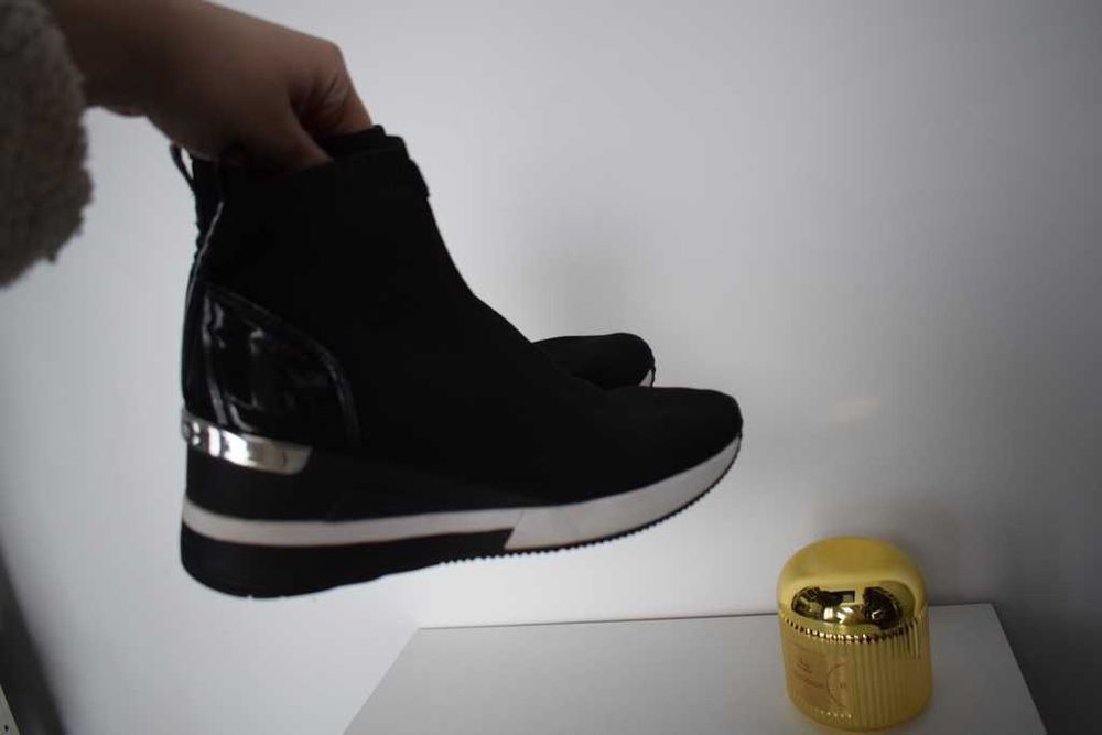 Michael Kors sneakersy buty czarne 36 na platformie koturny