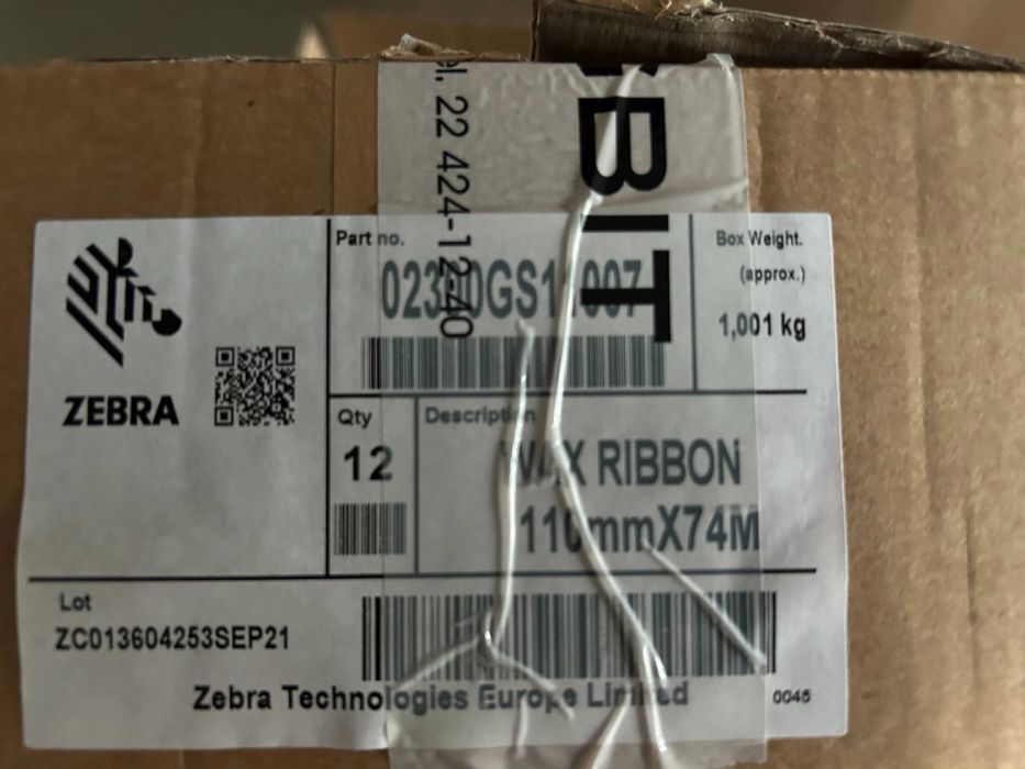 Taśma woskowa Zebra 64mm/74m