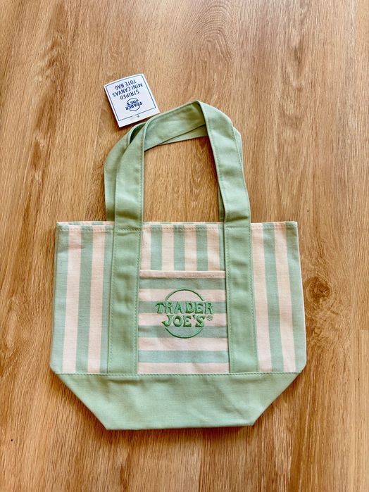 Trader Joe’s Striped Mini Canvas Tote Bag