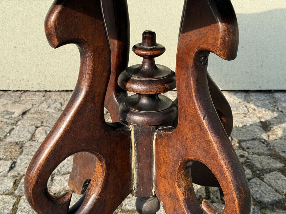 Stol drewniany w stylu biedermeier koniec XIX w.