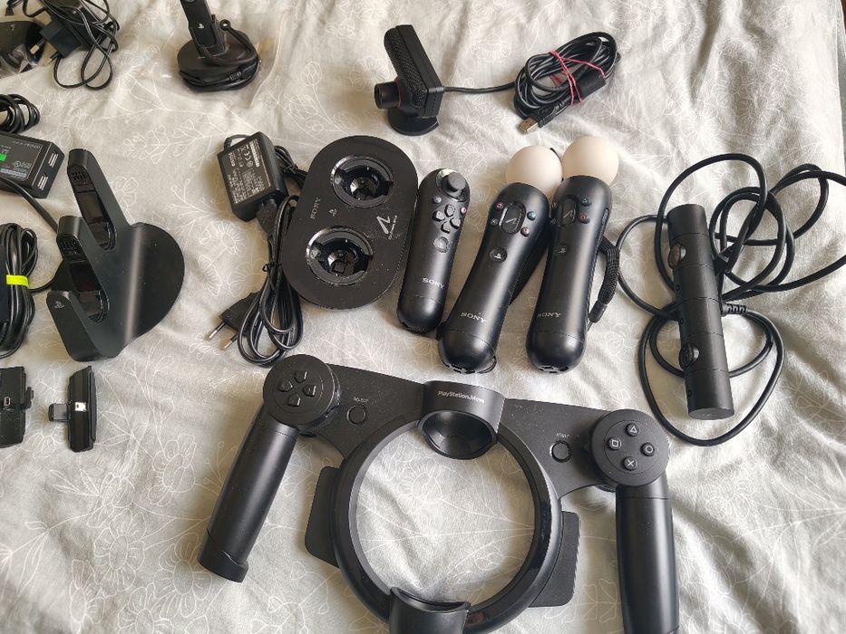 Oryginalne akcesoria Sony PS3 PS4 | Pady Dualshock Move Gitara Guitar Hero Warriors of Rock Karabin kierownica Mikrofony Singstar Buzzery DJ Hero