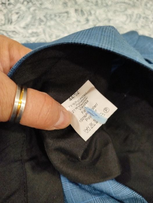 Fato SuitsInc Azul Xadrez – Slim Fit – Tamanho 52/44