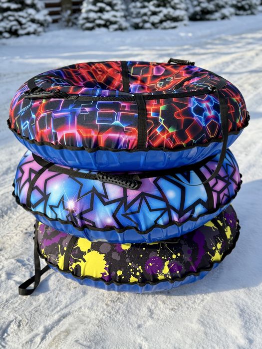 Тюбінг 100 см з камерою, надувні санки "Блакитні зірки"