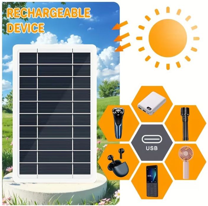 Carregador de Painel Solar 5V2W