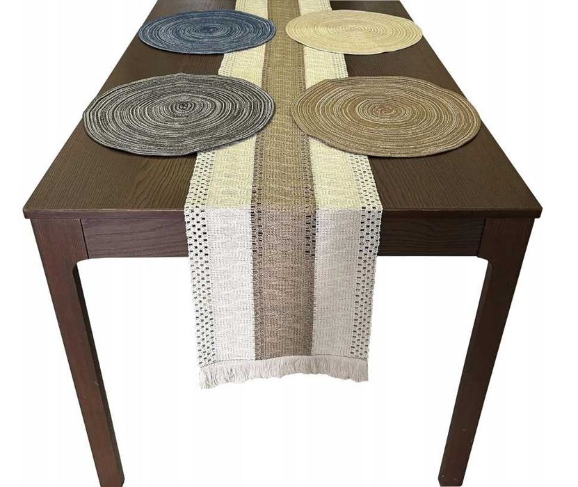 Podkładki na stół ochronne materiałowe 36 cm + bieżnik 30x180 cm