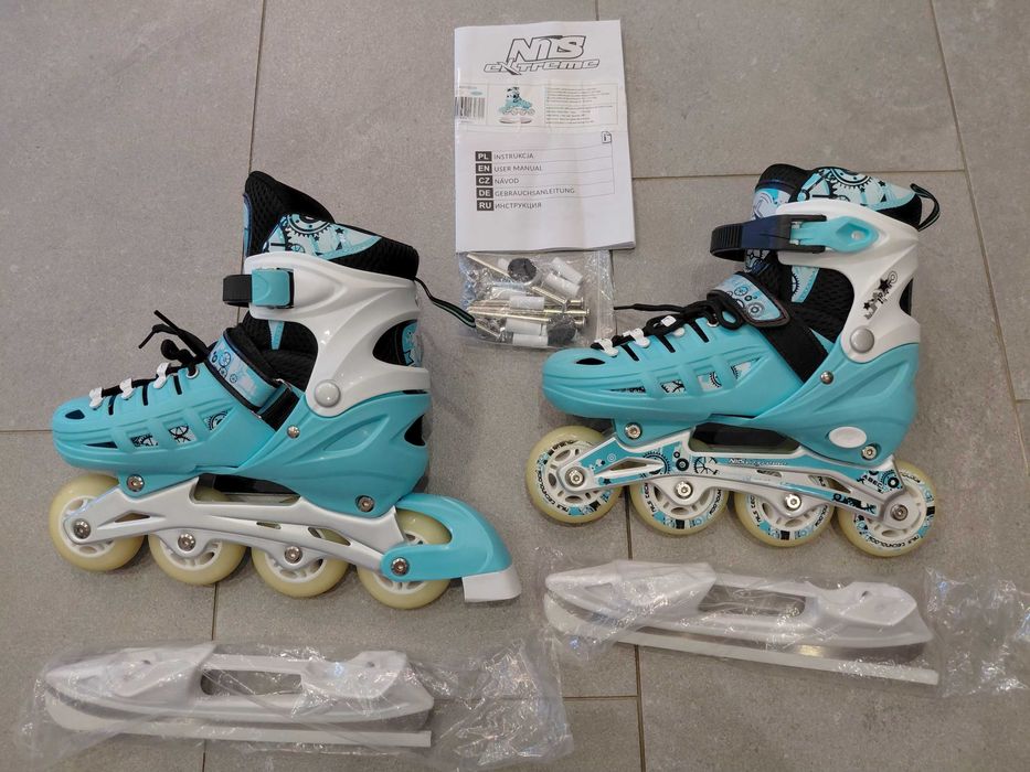 Łyżworolki NILS EXTREME NH10905 4w1 w roz. 35-38. Jak nowe- STAN IDEALNY!
