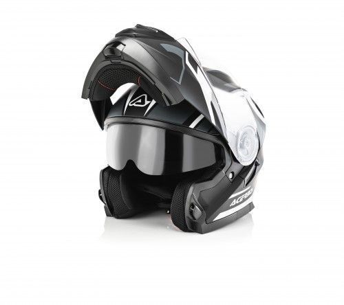 capacete modular acerbis flip up preto - cinza