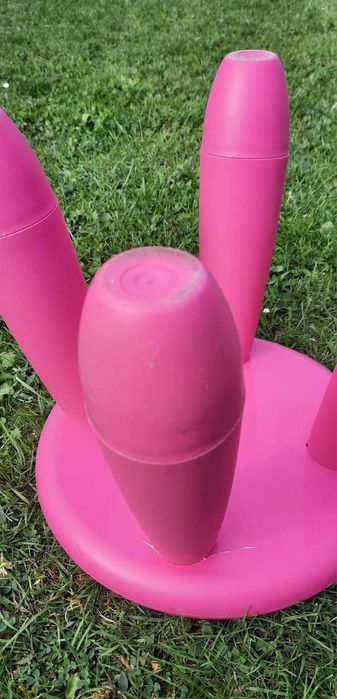 Stołek taboret dziecięcy różowy MAMMUT IKEA dom ogród