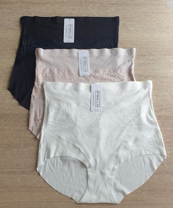 3×Damskie majtki figi z wysokim stanem 4XL finella