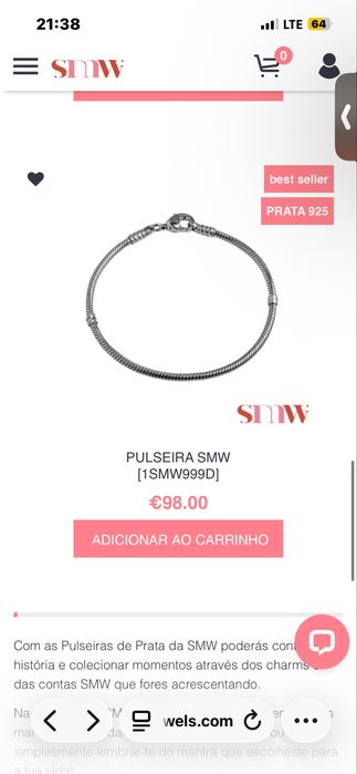 pulseira prata nova