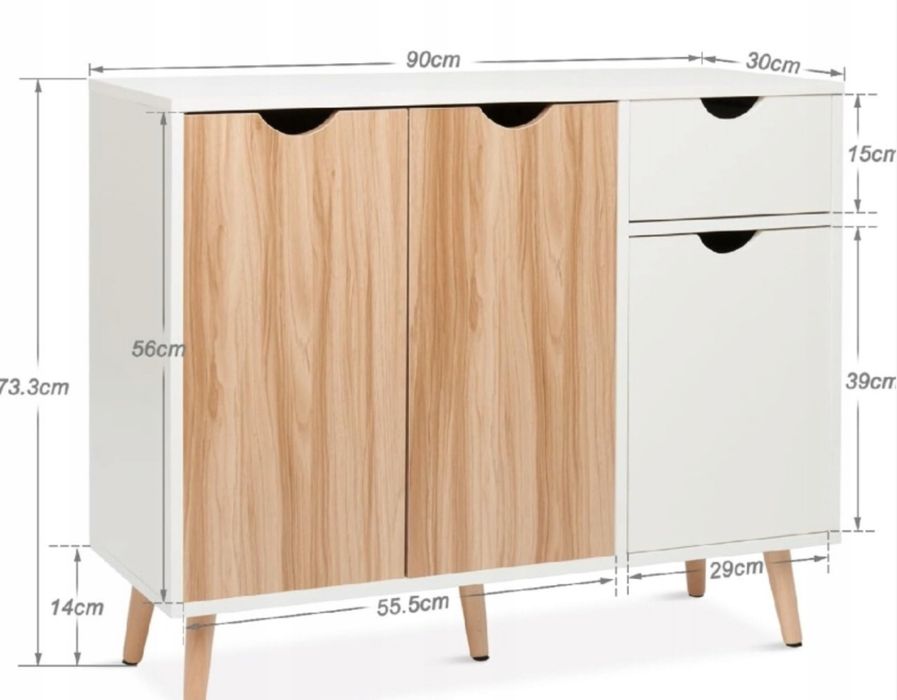 Kredens Komoda 90x73x30cm Nowoczesny styl