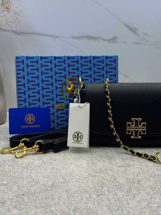 Шкіряна сумка Tory Burch Britten Crossbody Black / Тори Берч Оригинал