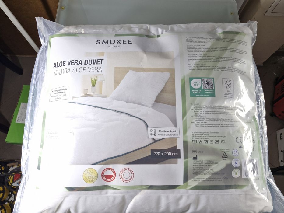 Kołdra Miękka Puszysta Pikowana Całoroczna Aloe Vera 220x200