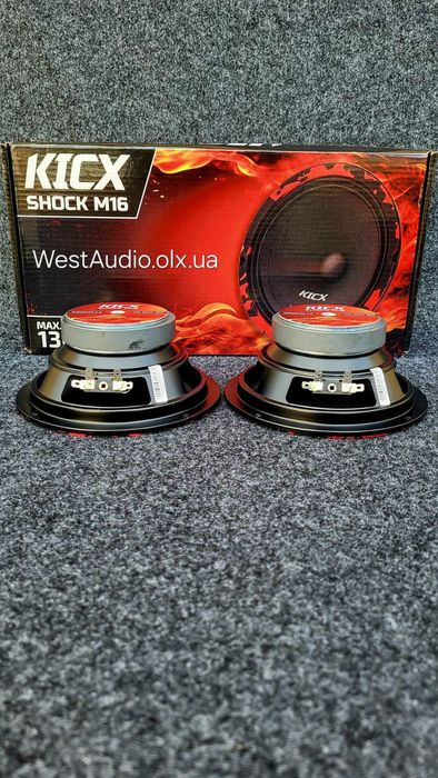 16см НОВИНКА Kicx Shock M16, 130Вт,динаміки в авто, колонки: 1 350