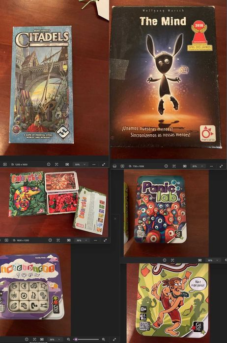 Vários Jogos de Tabuleiro, Cartas, Puzzles e Livros – 2.ª Mão