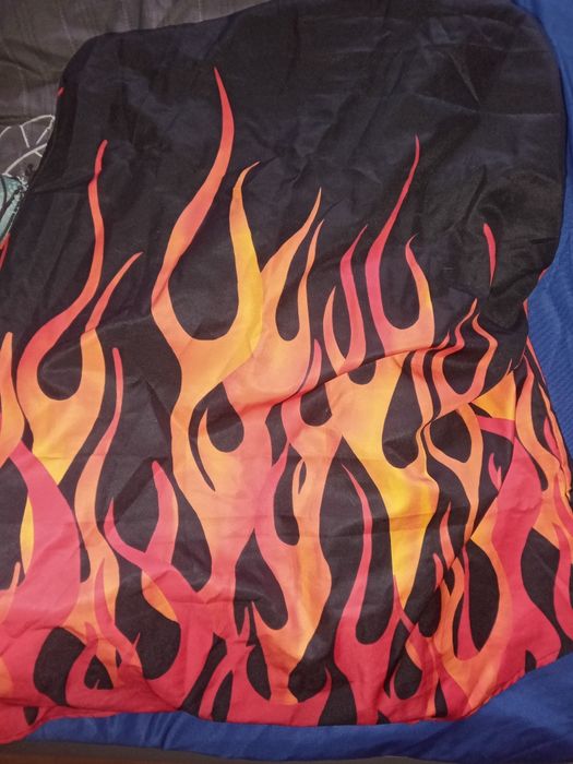 #25 Koszulka Gładka (Płomienie) Męski(L)Czarny