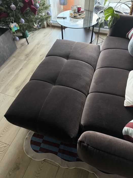 Puf w kolorze czekoladowym 135x67