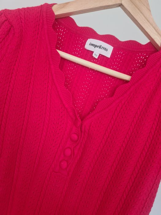 Sweterek ażurowy wiskoza s styl sezane