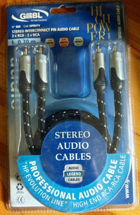 Аудіокабель G&BL HPR07V 2xRCA-2xRCA 0.70м