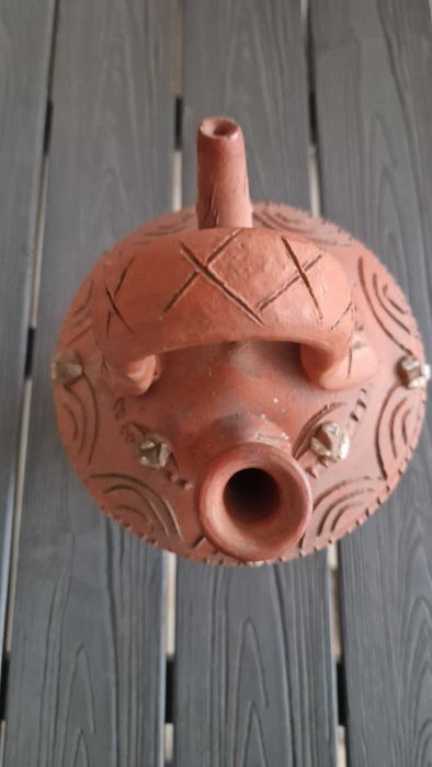 Bilha de barro Olaria pedrada de Nisa - feita à mão