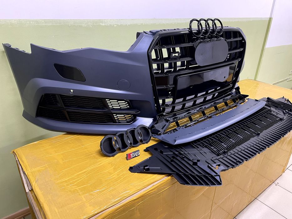 Передній бампер S-Line на Audi A6 C7 2015, 2016, 2017, 2018 року Рест