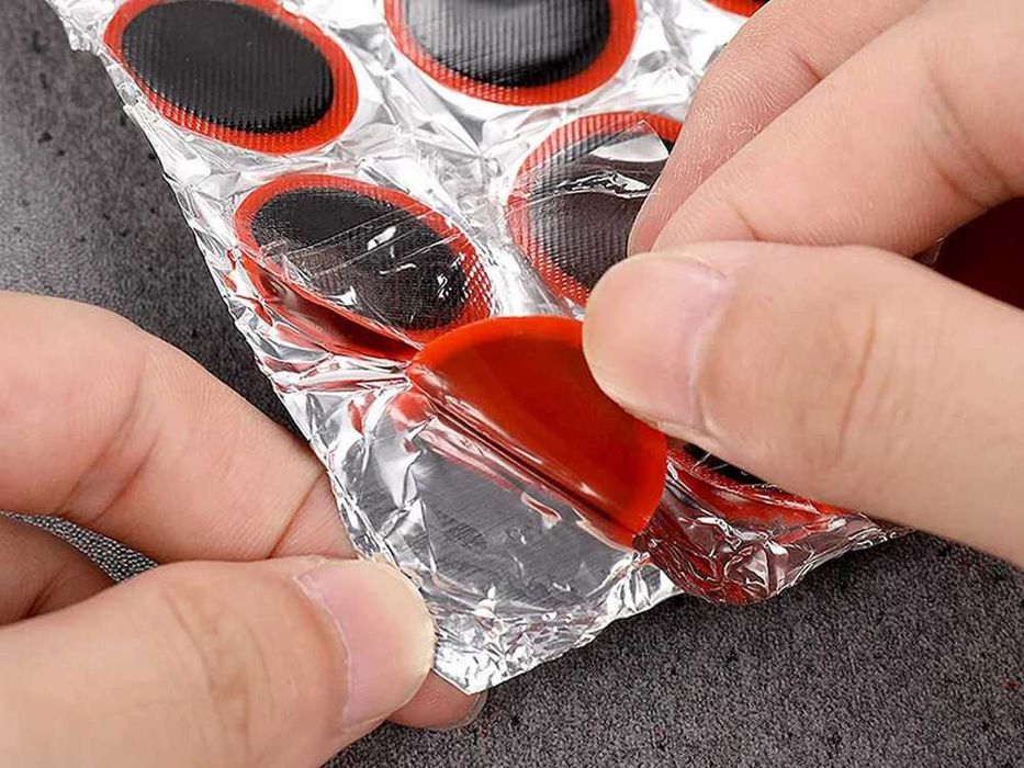 Zestaw naprawczy do opon rowerowy łatki klej wielorazowy do dętek