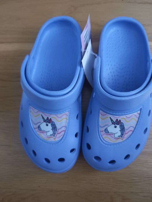 Klapki w stylu crocsy jednorożec r.34/35