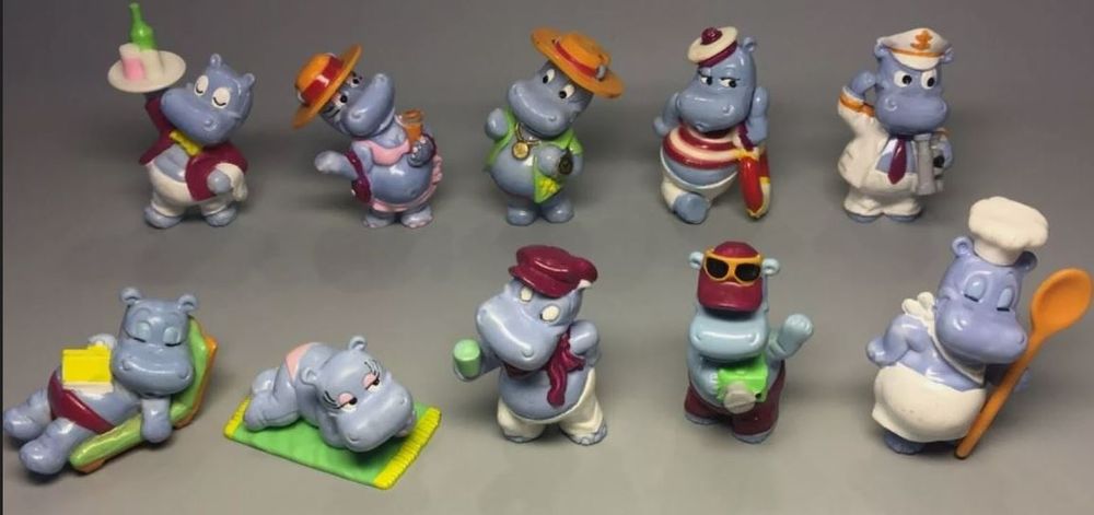 Figurki Kinder niespodzianka hipopotamy plaża lato