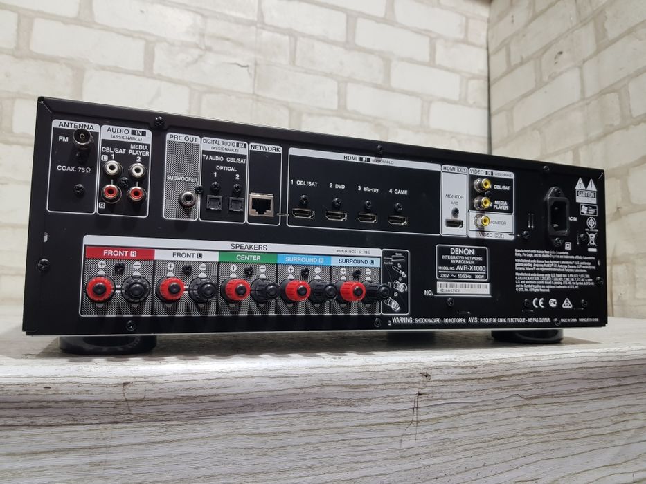 5.1 AV ресивер DENON AVR X1000+2 . 5x120 Вт, HDMI USB LAN