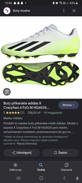 Buty adidas crazyfast r36