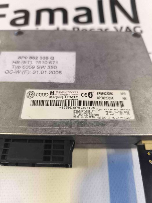 MÓDULO DO BLUETOOTH AUDI A4 B6 8P0862335K (OEM) | 8P0862335Q (OEM)