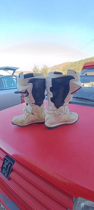 Botas motocross T42 acerbis graffiti all white usadas