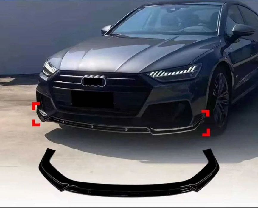 Губа Audi A7 C8 юбка бампера ауди обвес накладка на передний бампер