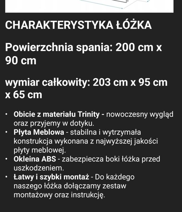 Łóżko dziecięce 200x90